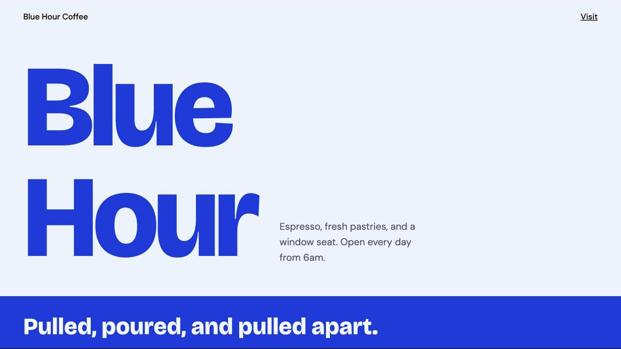 Blue Hour Coffee concept imagery